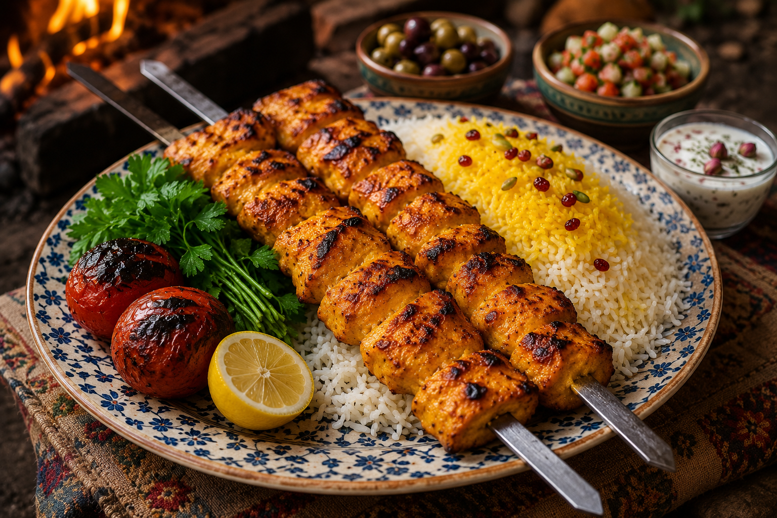 Saffron Chicken Kebabs (Joojeh Kabab)